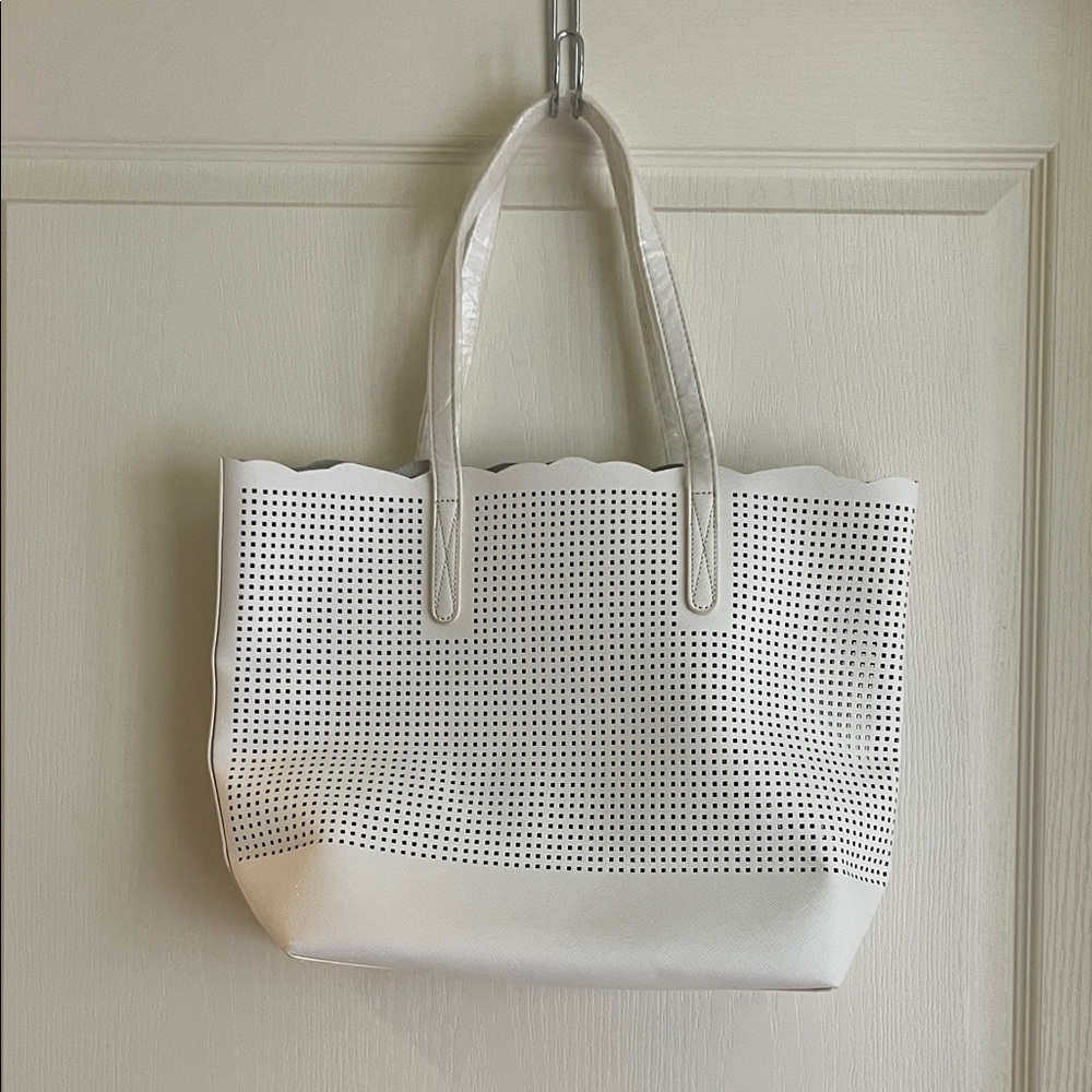 Elegant White Tote Bag